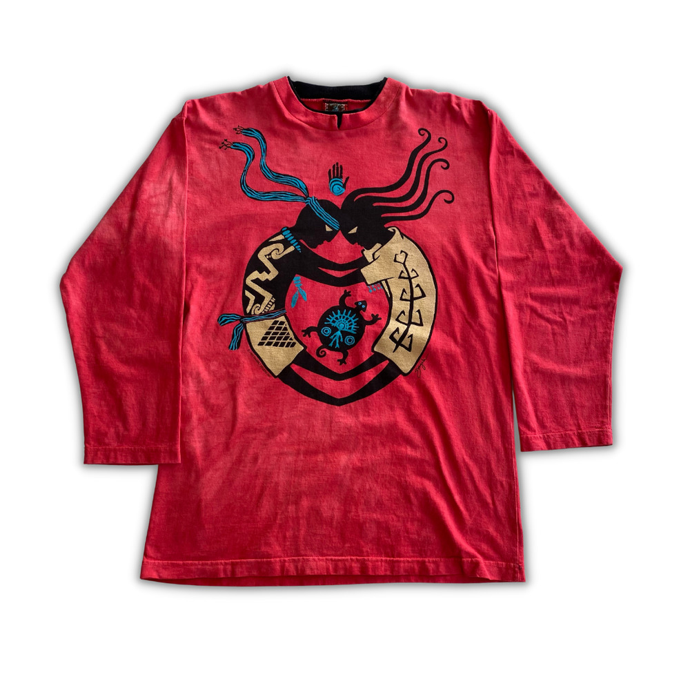 Dagoli Cotton Soul Mate Man Woman Turtle Connected Tie Dye 1995 Long Sleeve, M